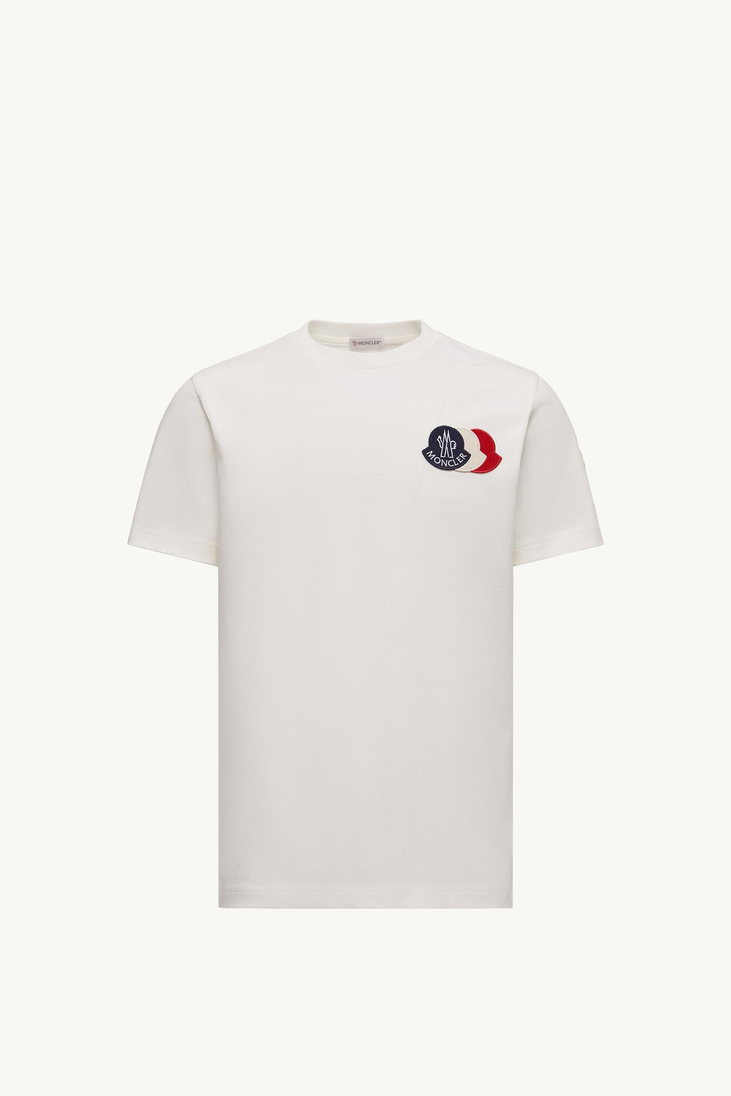 Embroidered Tricolour Logo Cotton T-Shirt