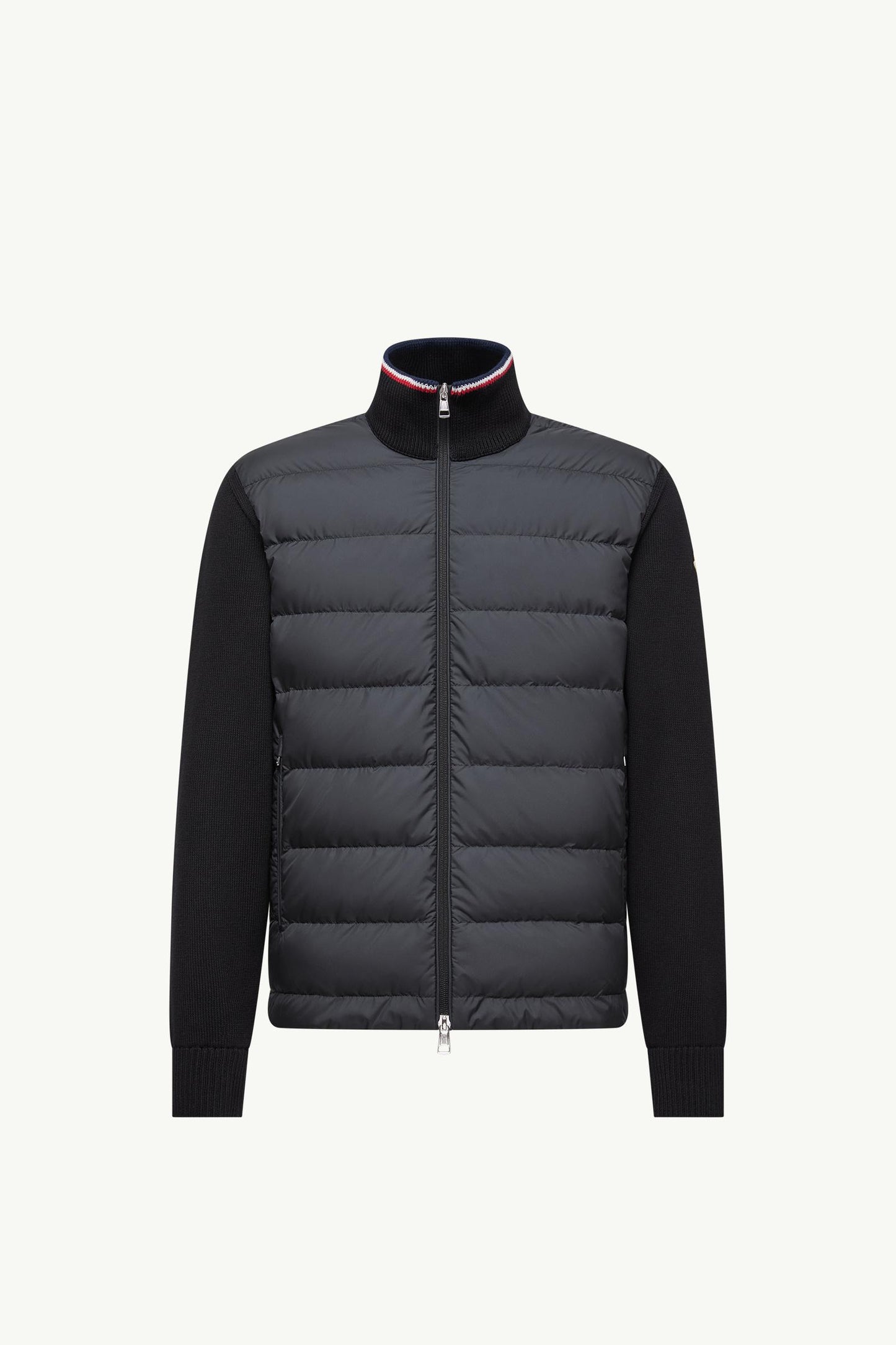 Padded Zip-Up Cotton Cardigan