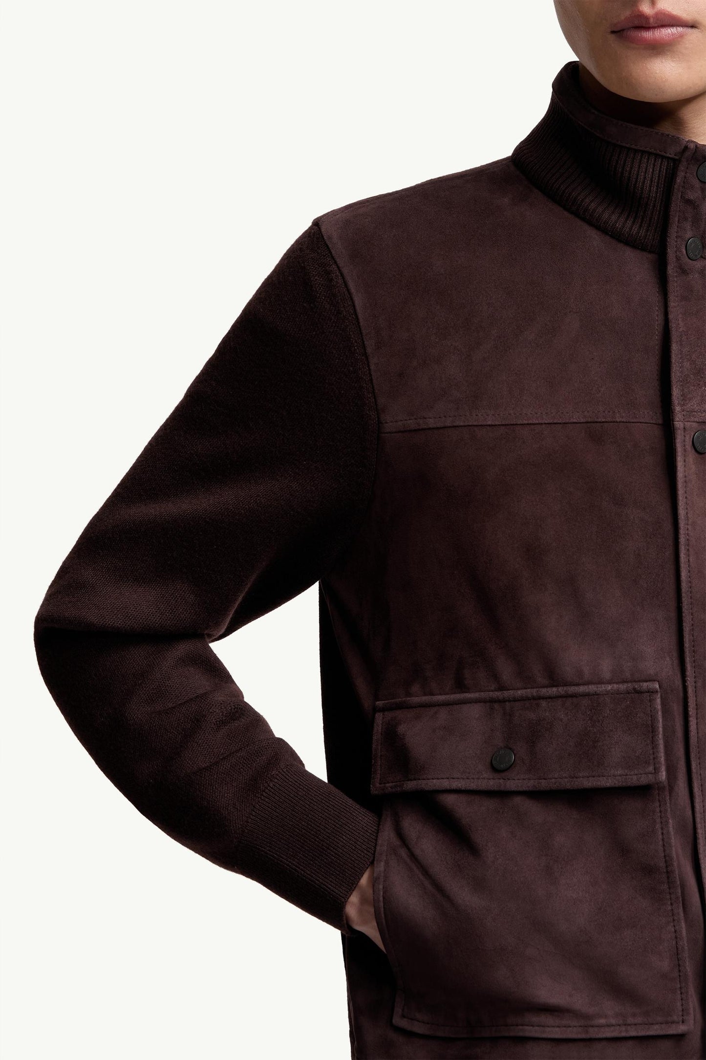 Wool & Suede Cardigan