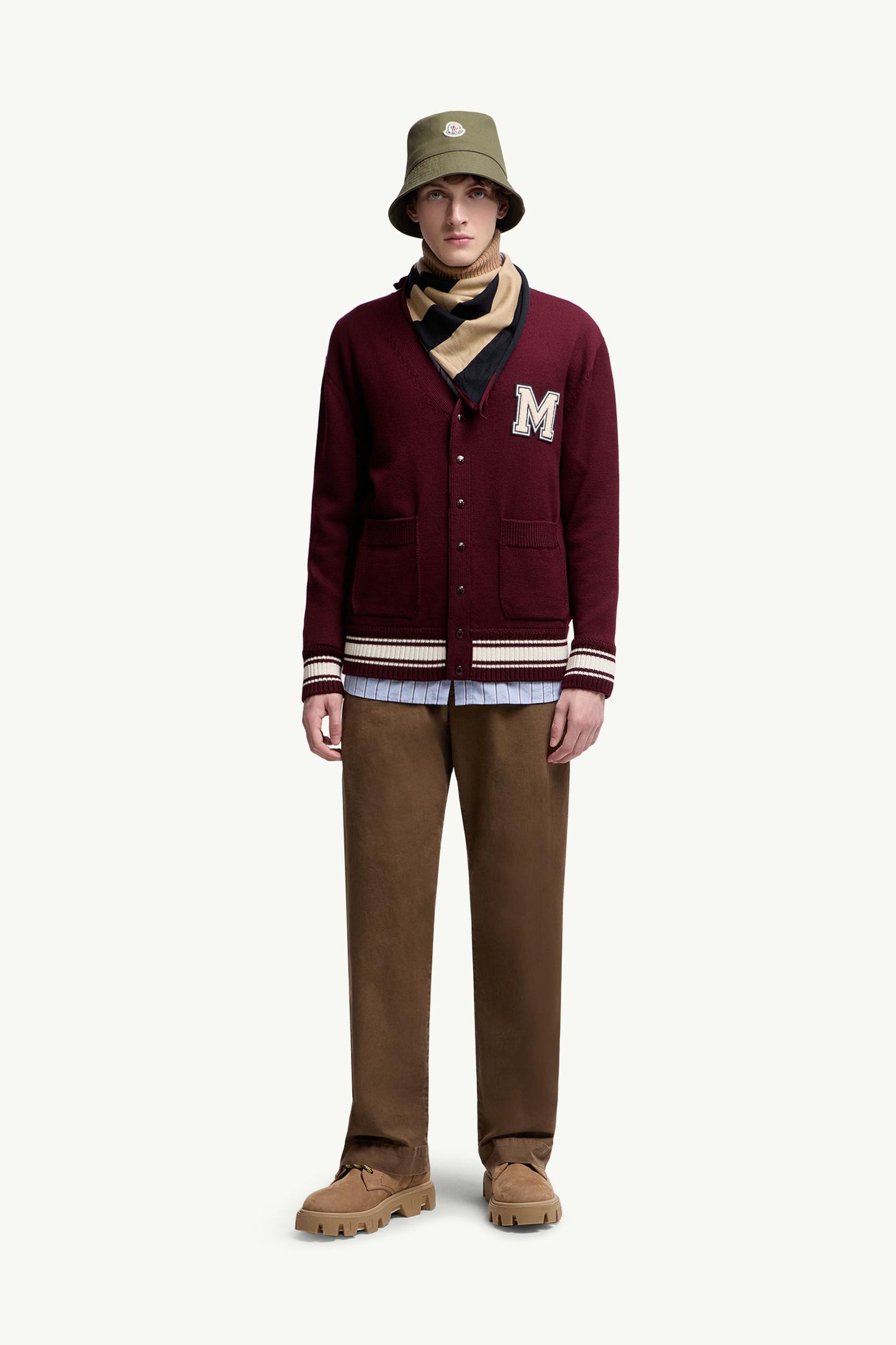 Embroidered Monogram Wool Cardigan