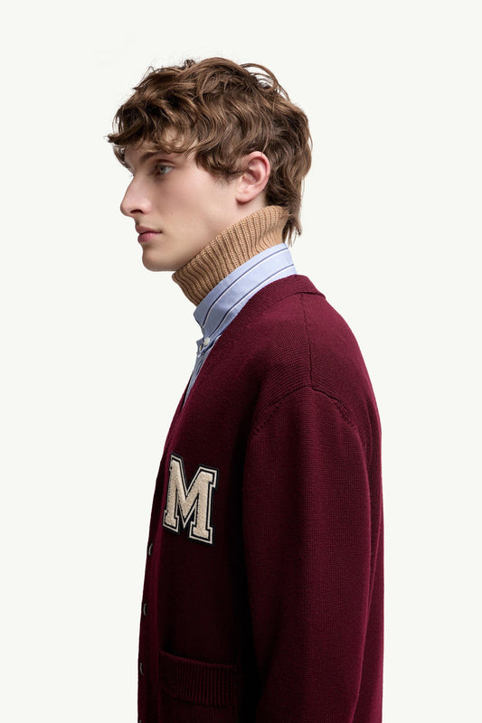 Embroidered Monogram Wool Cardigan
