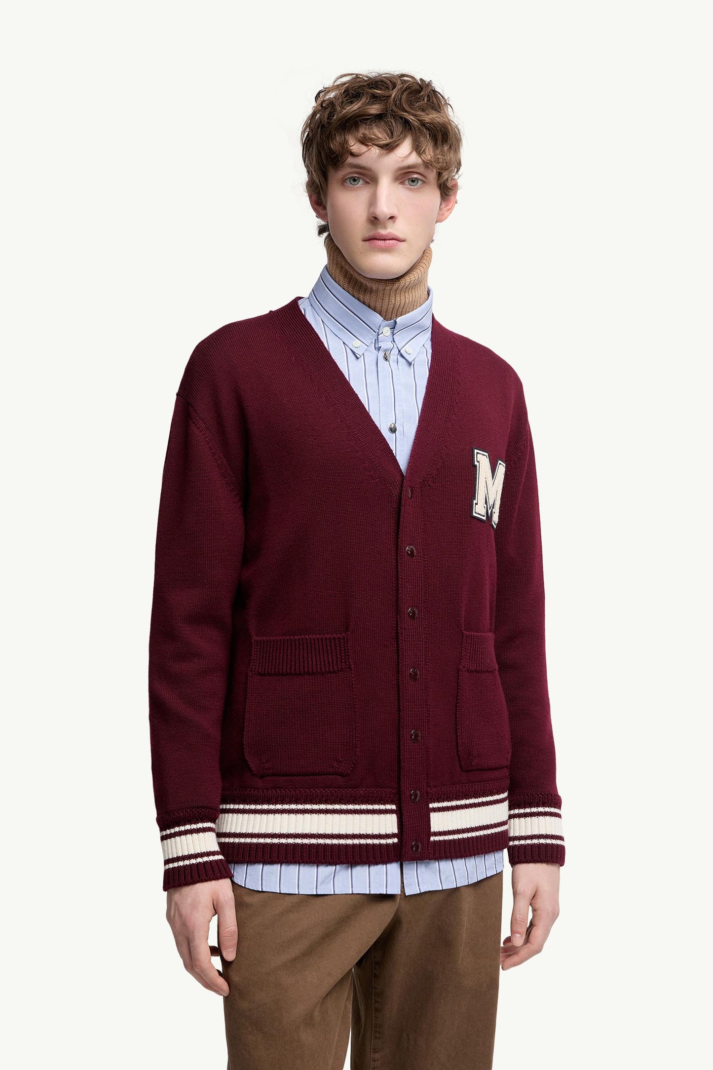 Embroidered Monogram Wool Cardigan