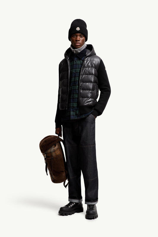 Padded Wool Zip-Up Hoodie