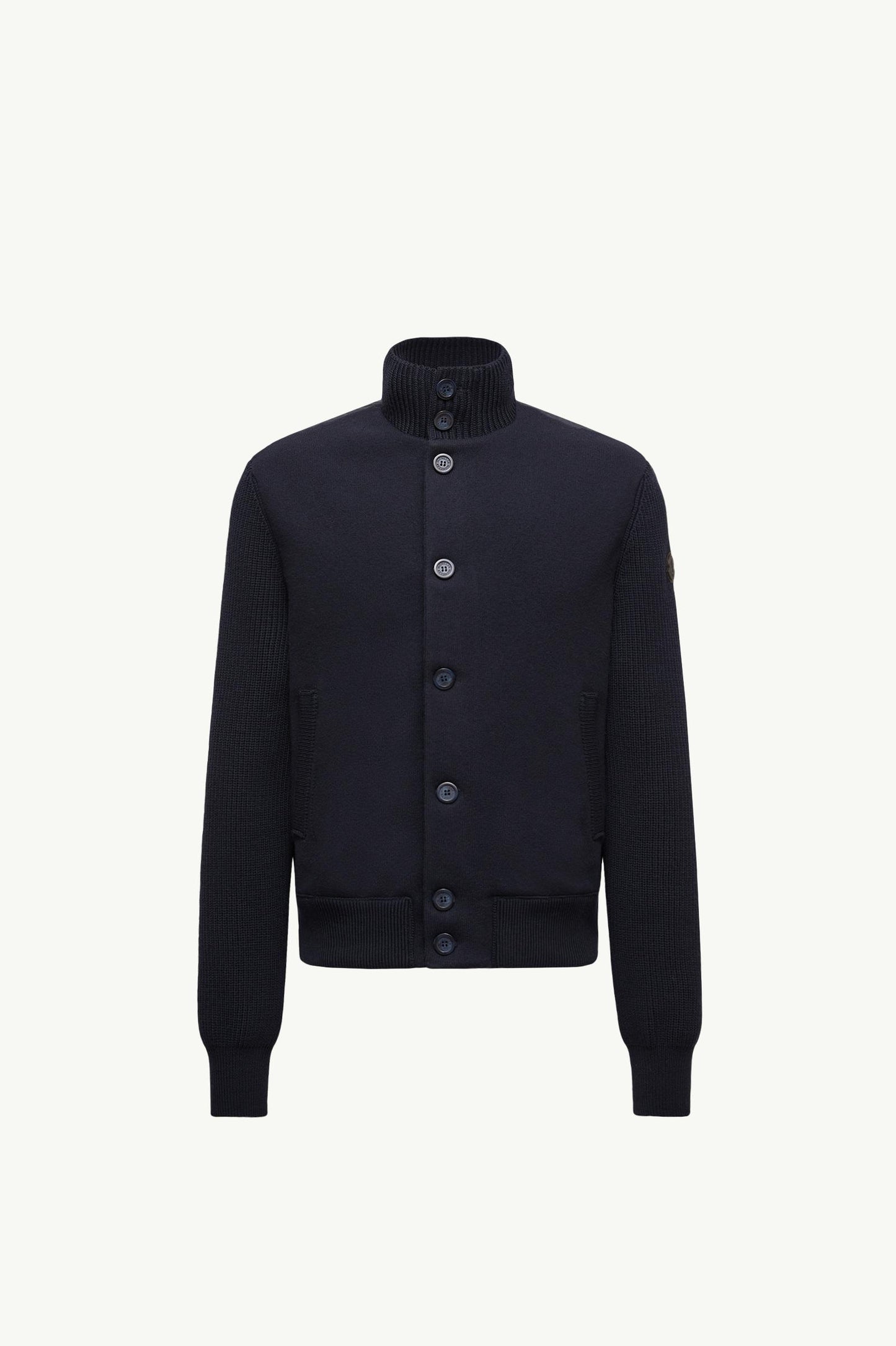 Padded Wool Zip-up Cardigan