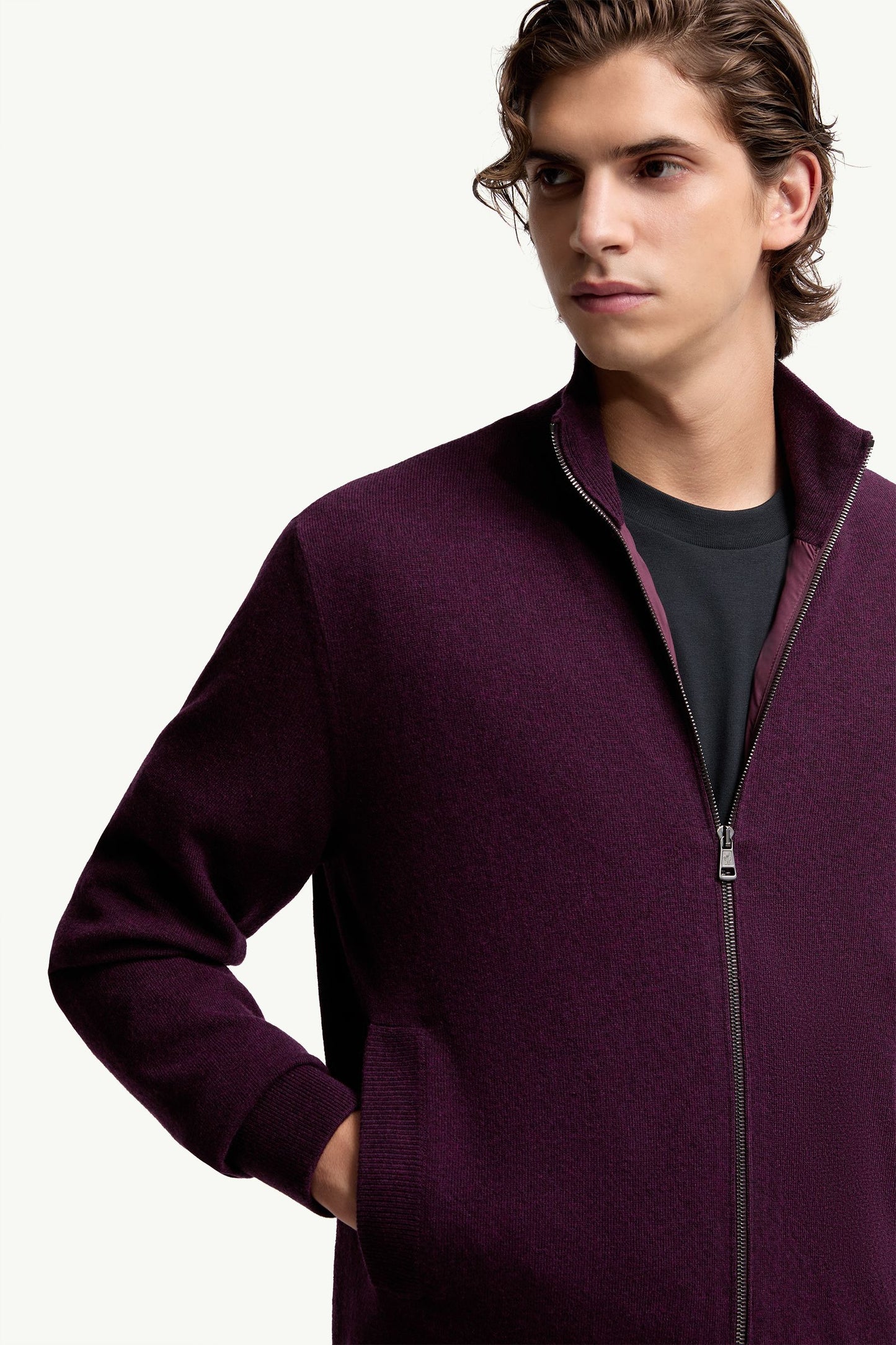 Wool & Cashmere Zip-Up Cardigan