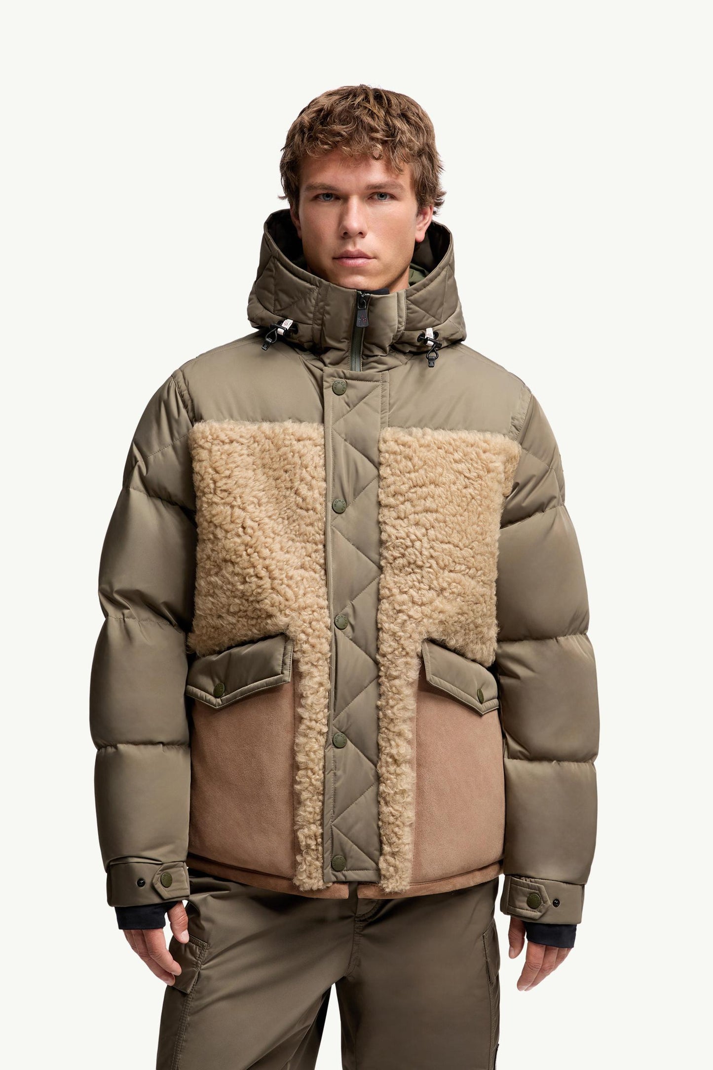 Grifford Shearling Hooded Short Down Jacket