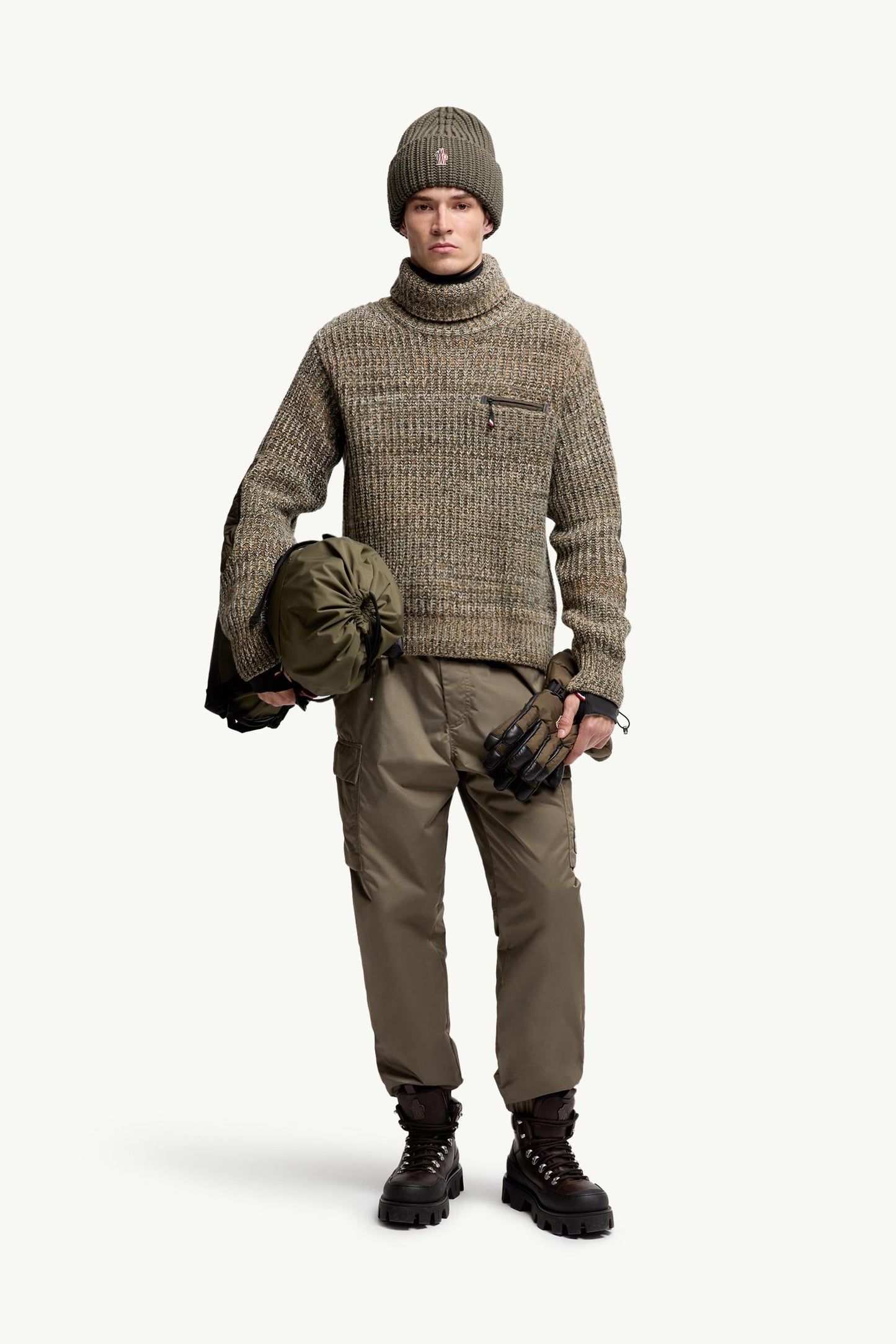 Wool Polo Neck Jumper With Pocket