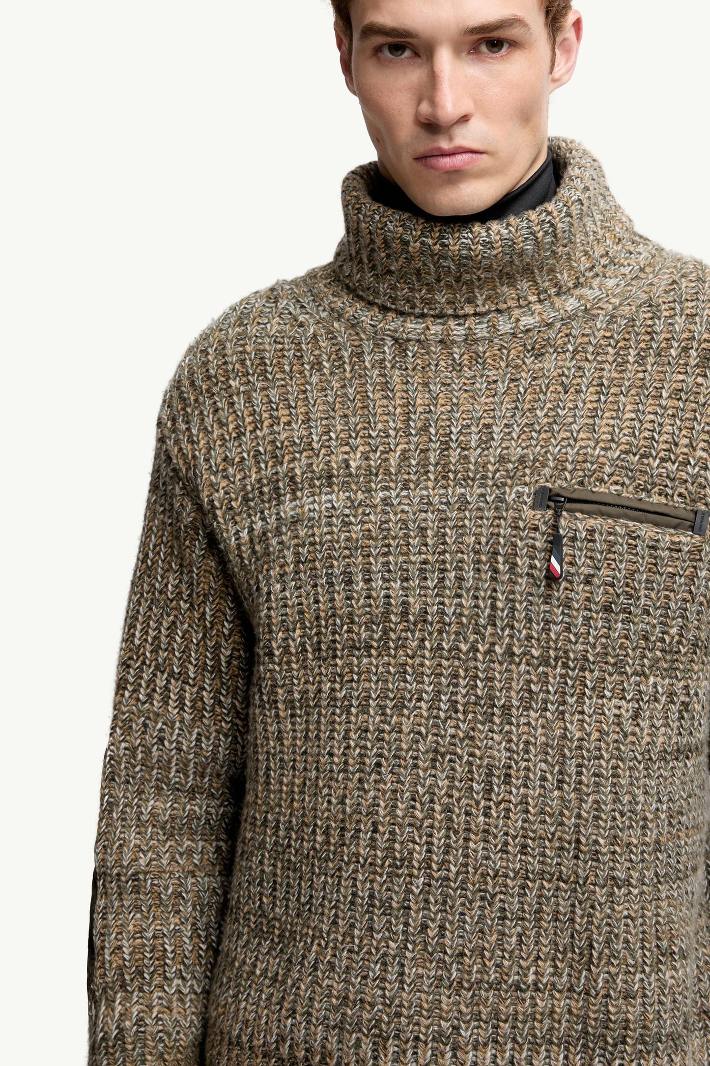 Wool Polo Neck Jumper With Pocket