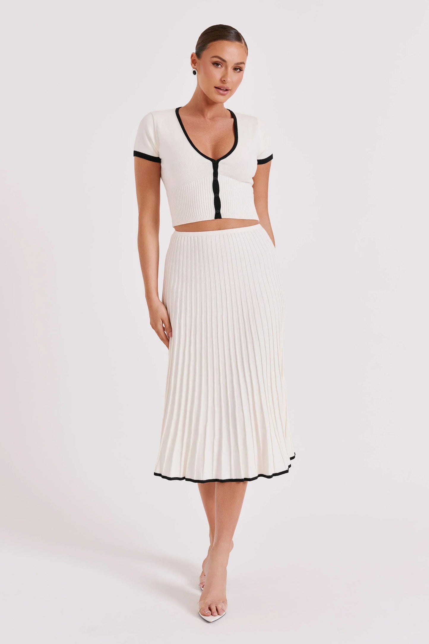 JOLENE Knit Top And Midi Skirt Set