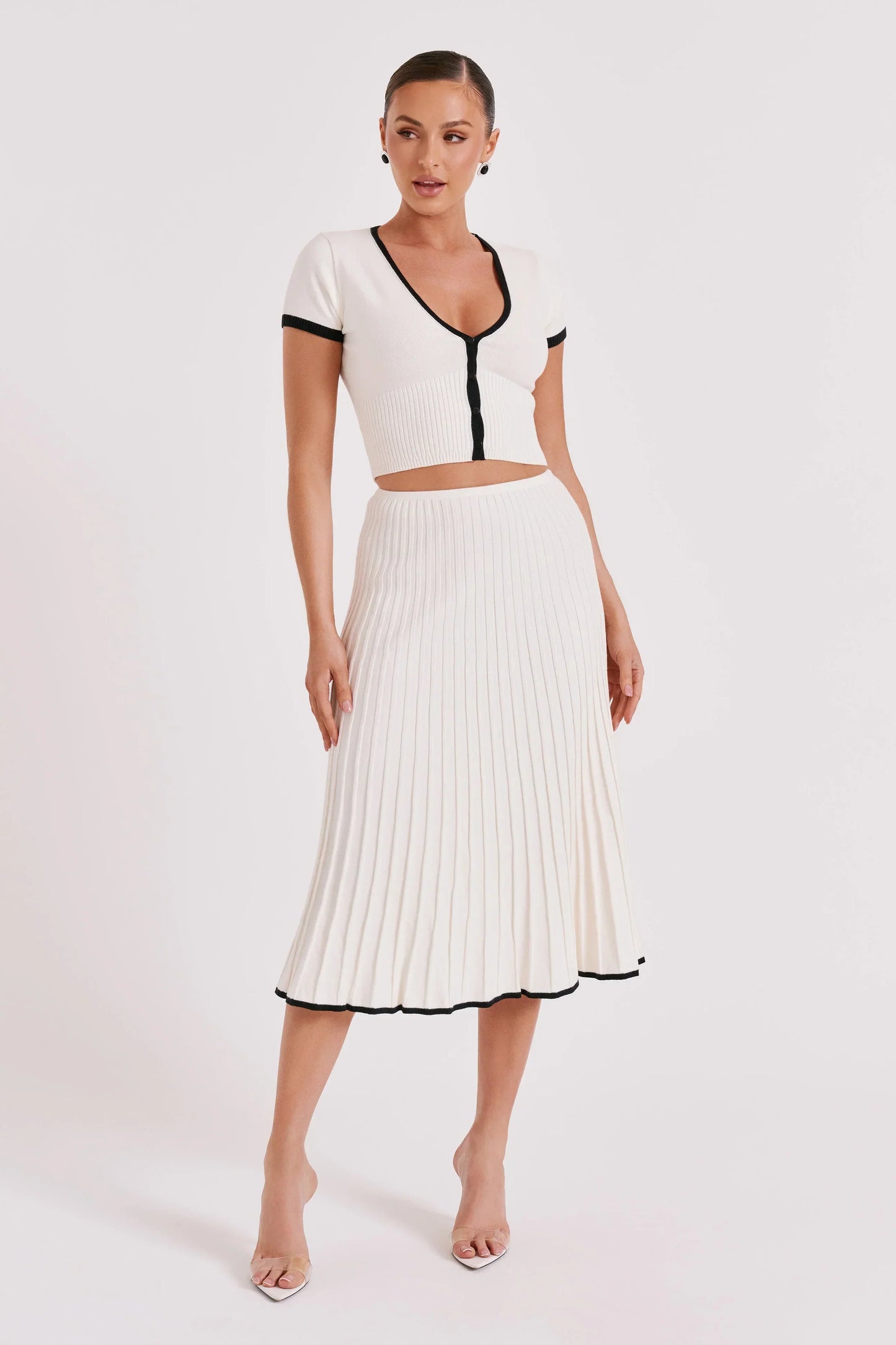 JOLENE Knit Top And Midi Skirt Set