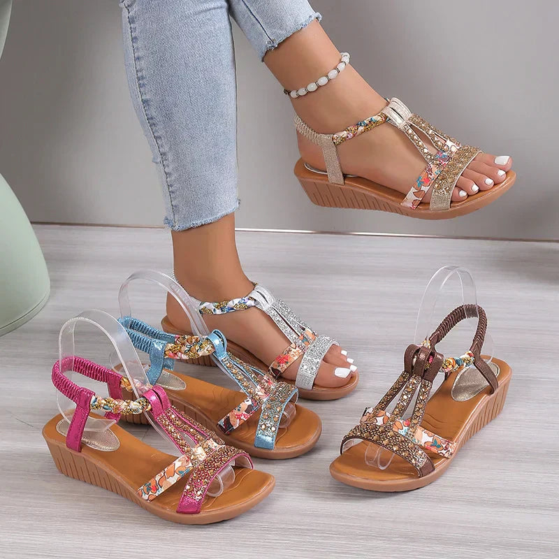 🔥Top1 Best Seller 2025🔥Women's  Summer 2025 Orthopaedic Rhinestone Sandals