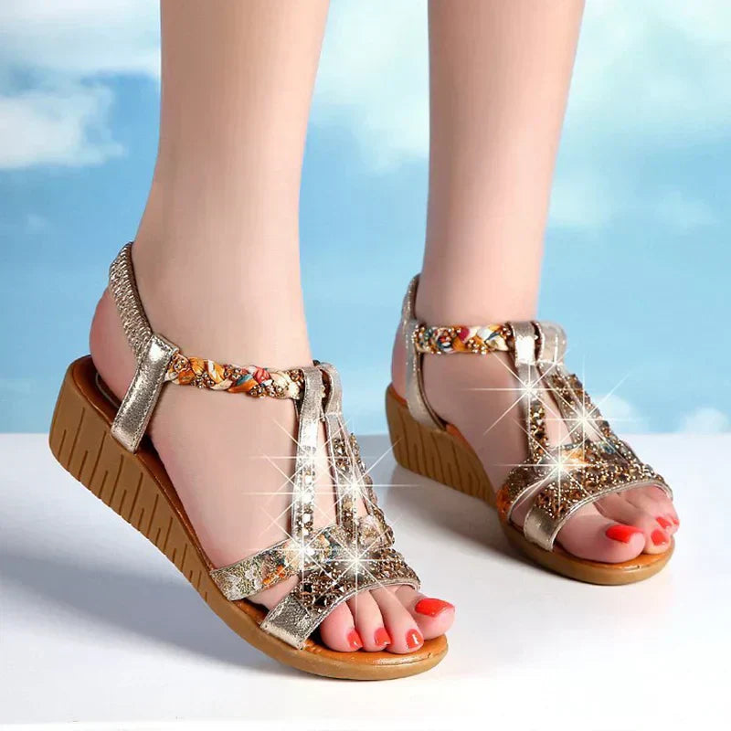 🔥Top1 Best Seller 2025🔥Women's  Summer 2025 Orthopaedic Rhinestone Sandals