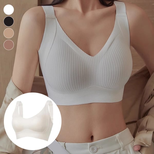 Buy 1 Get 3 PacksWomen's Ribbed Adjustable Wireless Bra