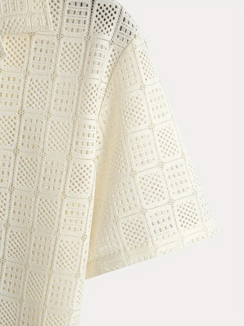 Lightweight Grid Pattern Shirt
