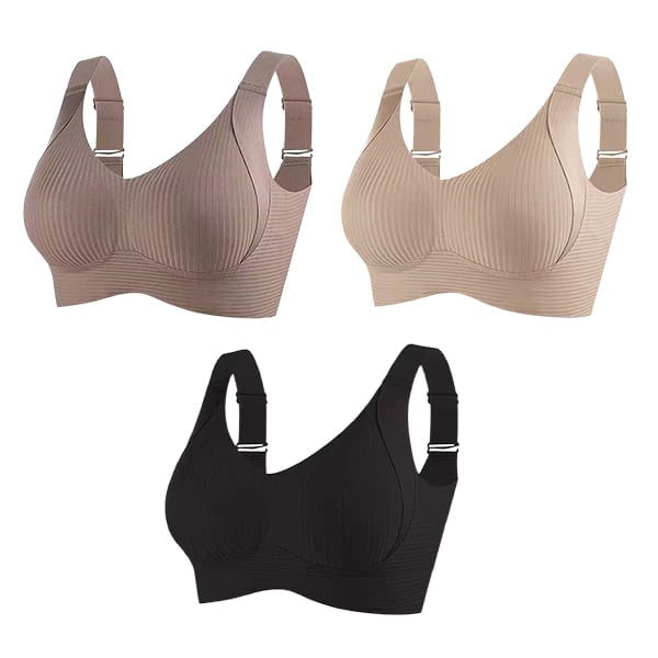 Buy 1 Get 3 PacksWomen's Ribbed Adjustable Wireless Bra