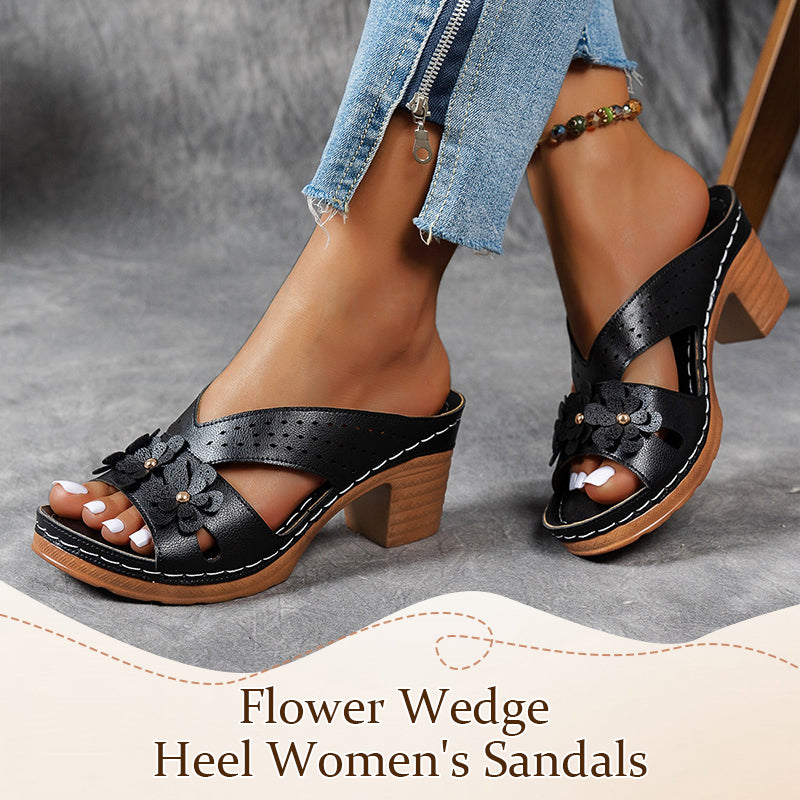 Flower Wedge Heel Women's Sandals