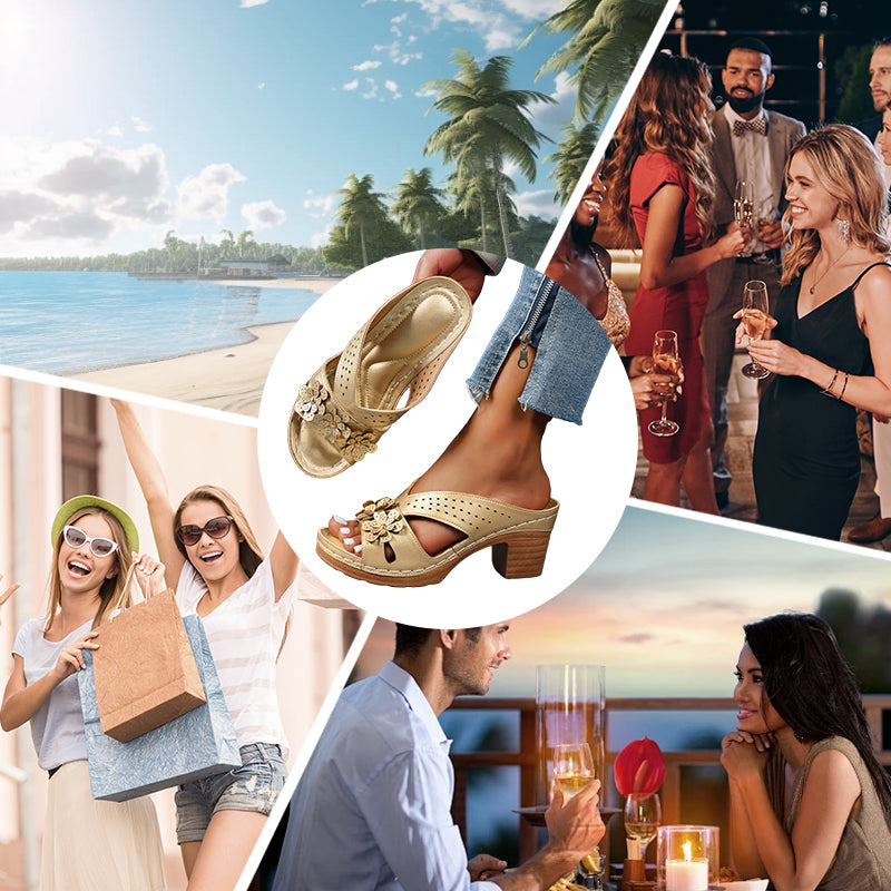 Flower Wedge Heel Women's Sandals