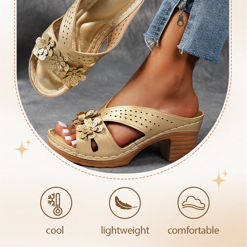 Flower Wedge Heel Women's Sandals