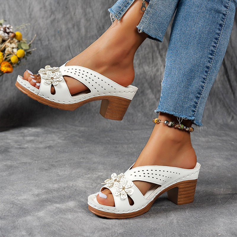 Flower Wedge Heel Women's Sandals
